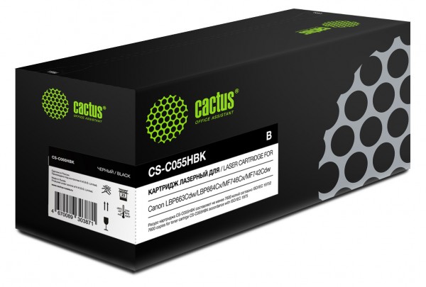  Cactus CS-C055HBK 055H BK  7600  Canon LBP663Cdw LBP664Cx MF746Cx MF742Cdw MF744Cdw