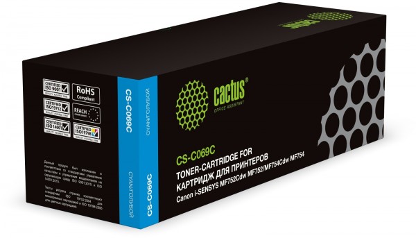  Cactus CS-C069C 069  1900  Canon i-SENSYS MF752Cdw MF752 MF754Cdw MF754