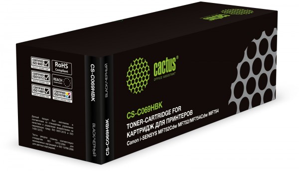  Cactus CS-C069HBK 069H  7600  Canon i-SENSYS MF752Cdw MF752 MF754Cdw MF754