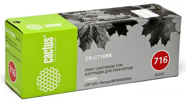  Cactus CS-C716BK 716 BK  2300  Canon i-Sensys MF8030 MF8030cn MF8050 LBP 5050