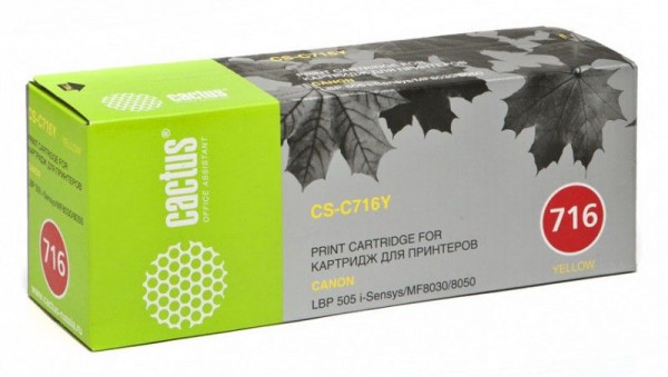 Cactus CS-C716Y 716 Y  1500  Canon i-Sensys MF8030 MF8030cn MF8050 LBP 5050